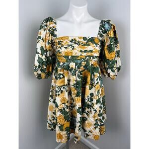 Abercrombie & Fitch Floral Mini Dress - Green and Yellow